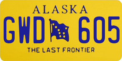 AK license plate GWD605