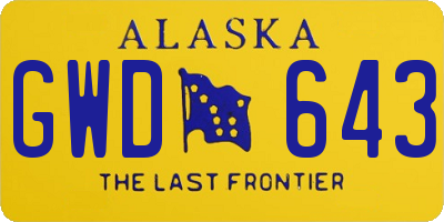 AK license plate GWD643