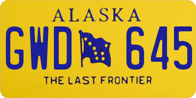 AK license plate GWD645