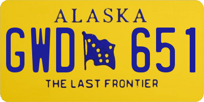 AK license plate GWD651