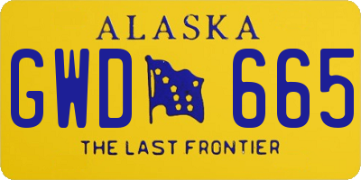 AK license plate GWD665