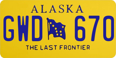 AK license plate GWD670