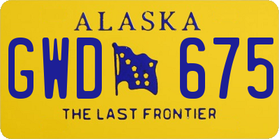 AK license plate GWD675