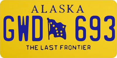 AK license plate GWD693