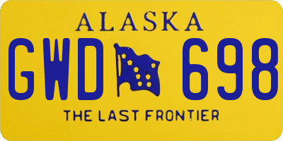 AK license plate GWD698