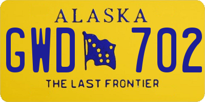 AK license plate GWD702