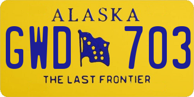 AK license plate GWD703