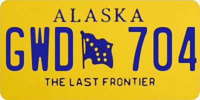 AK license plate GWD704