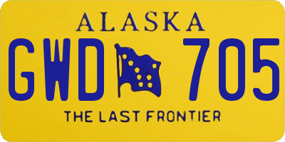 AK license plate GWD705