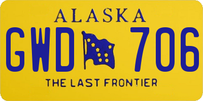 AK license plate GWD706