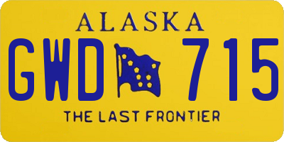 AK license plate GWD715