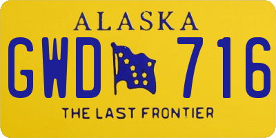 AK license plate GWD716