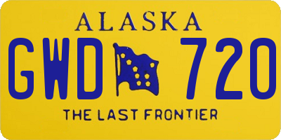 AK license plate GWD720