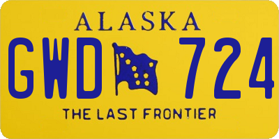 AK license plate GWD724