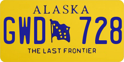 AK license plate GWD728