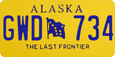 AK license plate GWD734