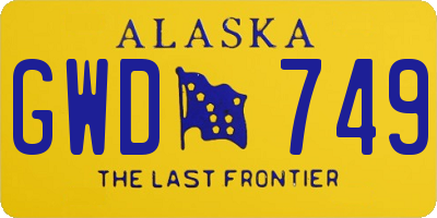 AK license plate GWD749