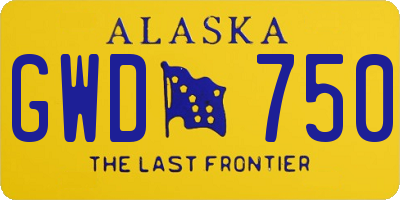 AK license plate GWD750