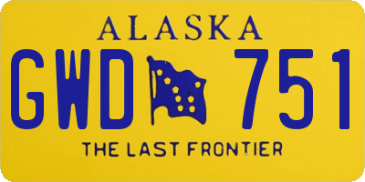 AK license plate GWD751