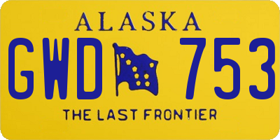 AK license plate GWD753