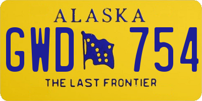 AK license plate GWD754