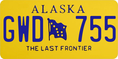 AK license plate GWD755