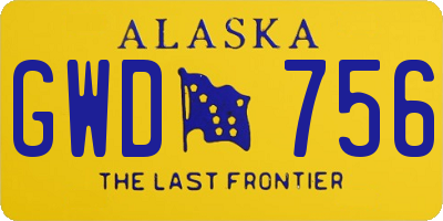 AK license plate GWD756