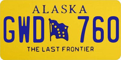 AK license plate GWD760