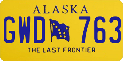 AK license plate GWD763