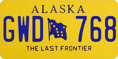 AK license plate GWD768