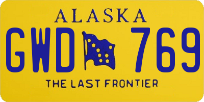 AK license plate GWD769