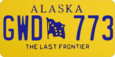 AK license plate GWD773