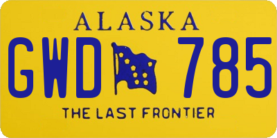 AK license plate GWD785