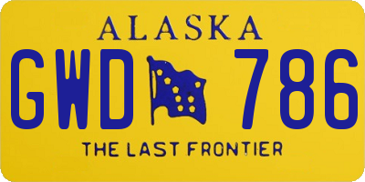 AK license plate GWD786