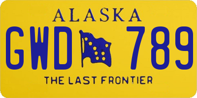 AK license plate GWD789