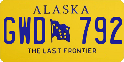 AK license plate GWD792