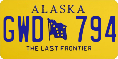 AK license plate GWD794