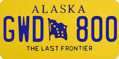 AK license plate GWD800