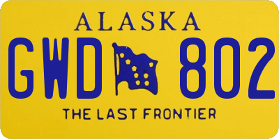 AK license plate GWD802