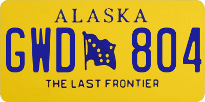 AK license plate GWD804