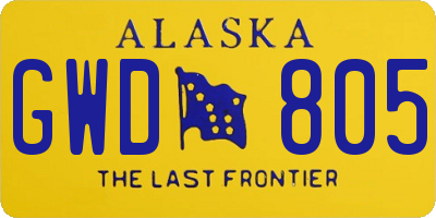 AK license plate GWD805