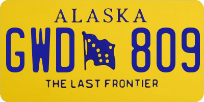 AK license plate GWD809