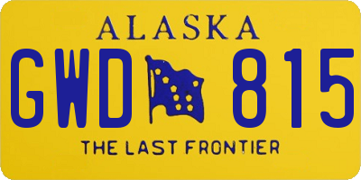 AK license plate GWD815