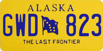 AK license plate GWD823