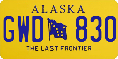 AK license plate GWD830