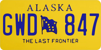 AK license plate GWD847