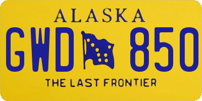 AK license plate GWD850