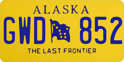 AK license plate GWD852