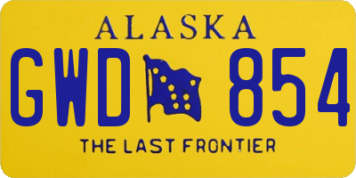 AK license plate GWD854