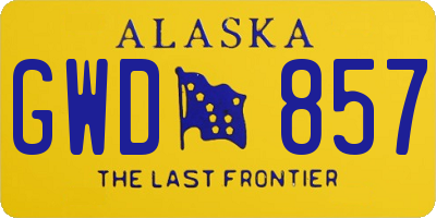 AK license plate GWD857